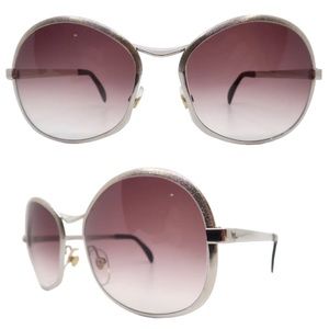 1970’s Unisex Metallic Silver Sunglasses, Made in Italy